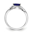 0.29 Ct. Blue Marquise Sapphire & Diamond Prong Pavé 14K White Gold East-West Bypass Ring by Fine Color Jewels