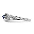0.29 Ct. Blue Marquise Sapphire & Diamond Prong Pavé 14K White Gold East-West Bypass Ring by Fine Color Jewels