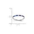 0.3 Ct Round Blue Sapphire and Diamond White Gold Pave Half Eternity Ring by Fine Color Jewels