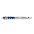 0.3 Ct Round Blue Sapphire and Diamond White Gold Pave Half Eternity Ring by Fine Color Jewels