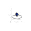 0.30 Ct Oval Blue Sapphire & Diamond Prong 14K White Gold Classic Halo Ring by Fine Color Jewels