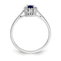 0.30 Ct Oval Blue Sapphire & Diamond Prong 14K White Gold Classic Halo Ring by Fine Color Jewels