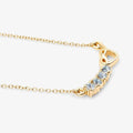 0.30 Ct Round Blue Topaz Prong 18K Gold Plated Silver Heart & Infinity Necklace by Fine Color Jewels