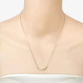 0.30 Ct Round Blue Topaz Prong 18K Gold Plated Silver Heart & Infinity Necklace by Fine Color Jewels
