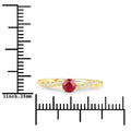 0.30 Ct Round Pink Ruby & Diamond Prong 10K Yellow Gold Pave Twisted Band Ring by Fine Color Jewels