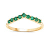 0.31 Ct Round Green Zambian Emerald Prong 10K Yellow Gold Half Eternity Ring