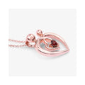 0.32 Ct Heart Red Garnet Prong Rose Gold Plated Mom Pendant Necklace by Fine Color Jewels