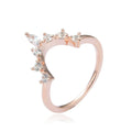 0.33 Ct Marquise White Sapphire Prong Silver Starburst Tiara Ring by Fine Color Jewels