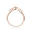 0.33 Ct Marquise White Sapphire Prong Silver Starburst Tiara Ring by Fine Color Jewels