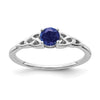 0.33 Ct Round Blue Lab Created Sapphire Prong 14K White Gold Celtic Knot Solitaire Ring