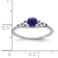 0.33 Ct Round Blue Lab Created Sapphire Prong 14K White Gold Celtic Knot Solitaire Ring by Fine Color Jewels