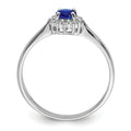 0.34 Ct Round Blue Sapphire and Diamond Prong Silver Snowflake Halo Ring by Fine Color Jewels