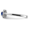 0.34 Ct Round Blue Sapphire and Diamond Prong Silver Snowflake Halo Ring by Fine Color Jewels