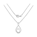 0.34 Ct Round White Diamond Prong Silver Mom Heart Pendant Necklace by Fine Color Jewels