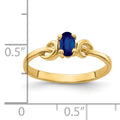 0.35 Ct Oval Blue Sapphire Prong 14K Yellow Gold Solitaire Knot Ring by Fine Color Jewels