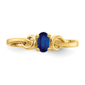 0.35 Ct Oval Blue Sapphire Prong 14K Yellow Gold Solitaire Knot Ring by Fine Color Jewels
