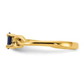 0.35 Ct Oval Blue Sapphire Prong 14K Yellow Gold Solitaire Knot Ring by Fine Color Jewels