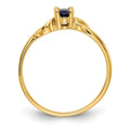 0.35 Ct Oval Blue Sapphire Prong 14K Yellow Gold Solitaire Knot Ring by Fine Color Jewels