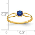 0.35 Ct Round Blue Sapphire Prong 14K Yellow Gold Open Split-Shank Solitaire Ring by Fine Color Jewels