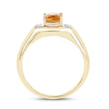 0.36 Ct Cushion Yellow Citrine and White Topaz Prong Silver Ring by Fine Color Jewels
