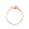 0.39 Ct Pear Pink Sapphire and White Sapphire Prong Silver Crown Ring by Fine Color Jewels