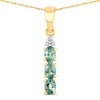 0.42 Ct Genuine Oval Alexandrite and Diamond 18K Yellow Gold 3 Stone Pendant