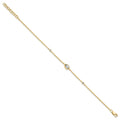 0.43 Ct Pear White Lab Grown Diamond Bezel 14K Yellow Gold Station Chain Bracelet by Fine Color Jewels