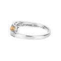 0.43 Ct Square Yellow Citrine and White Topaz Channel Silver Bypass Ring by Fine Color Jewels