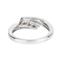 0.43 Ct Square Yellow Citrine and White Topaz Channel Silver Bypass Ring by Fine Color Jewels