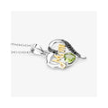 0.44 Ct Heart Green Peridot Prong Silver Double Heart Mom Pendant Necklace by Fine Color Jewels