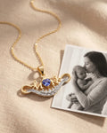 0.45 Ct Heart Violet Tanzanite Prong Gold Plated Silver Mom Pendant Necklace by Fine Color Jewels