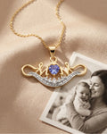 0.45 Ct Heart Violet Tanzanite Prong Gold Plated Silver Mom Pendant Necklace by Fine Color Jewels