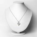 0.45 Ct Heart Yellow Citrine Prong Silver Double Heart Mom Pendant Necklace by Fine Color Jewels