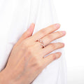 0.45 Ct Marquise White Sapphire Prong Silver Leaf Ring by Fine Color Jewels