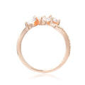 0.45 Ct Marquise White Sapphire Prong Silver Leaf Ring by Fine Color Jewels