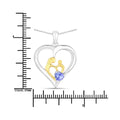0.45 CTTW Heart Violet Tanzanite Prong Silver Mom Pendant Necklace by Fine Color Jewels