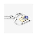 0.45 CTTW Heart Violet Tanzanite Prong Silver Mom Pendant Necklace by Fine Color Jewels