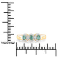 0.46 Ct Green Genuine Alexandrite and Diamond 18K Yellow Gold Three Stone Halo Ring by Fine Color Jewels