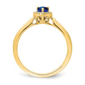 0.5 Ct Pear Blue Sapphire and Diamond 14K Gold Halo Teardrop Ring by Fine Color Jewels