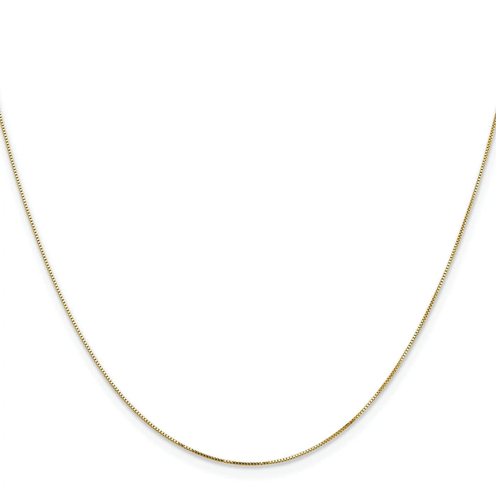 0.5 mm 14k Gold Box Chain with Lobster Clasp by Fine Color Jewels