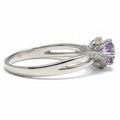 0.50 Ct Round Purple Amethyst and White Topaz Prong Silver Pave Bypass Ring by Fine Color Jewels