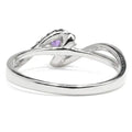 0.50 Ct Round Purple Amethyst and White Topaz Prong Silver Pave Bypass Ring by Fine Color Jewels