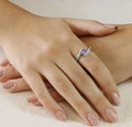 0.50 Ct Round Purple Amethyst and White Topaz Prong Silver Pave Bypass Ring by Fine Color Jewels