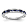 0.51 Ct Round Blue Sapphire Channel Set White Gold Eternity Band Ring