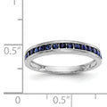 0.51 Ct Round Blue Sapphire Channel Set White Gold Eternity Band Ring by Fine Color Jewels