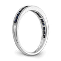 0.51 Ct Round Blue Sapphire Channel Set White Gold Eternity Band Ring by Fine Color Jewels
