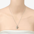 0.52 Ct Heart Swiss Blue Topaz Prong Silver Mom Pendant Necklace by Fine Color Jewels