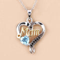 0.52 Ct Heart Swiss Blue Topaz Prong Silver Mom Pendant Necklace by Fine Color Jewels