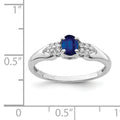 0.52 Ct Oval Blue Sapphire Prong Rhodium Plated Silver Cluster Ring by Fine Color Jewels