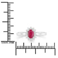 0.52 Ct Oval Pink Ruby Lab Diamond Prong Silver Halo Engagement Ring by Fine Color Jewels
